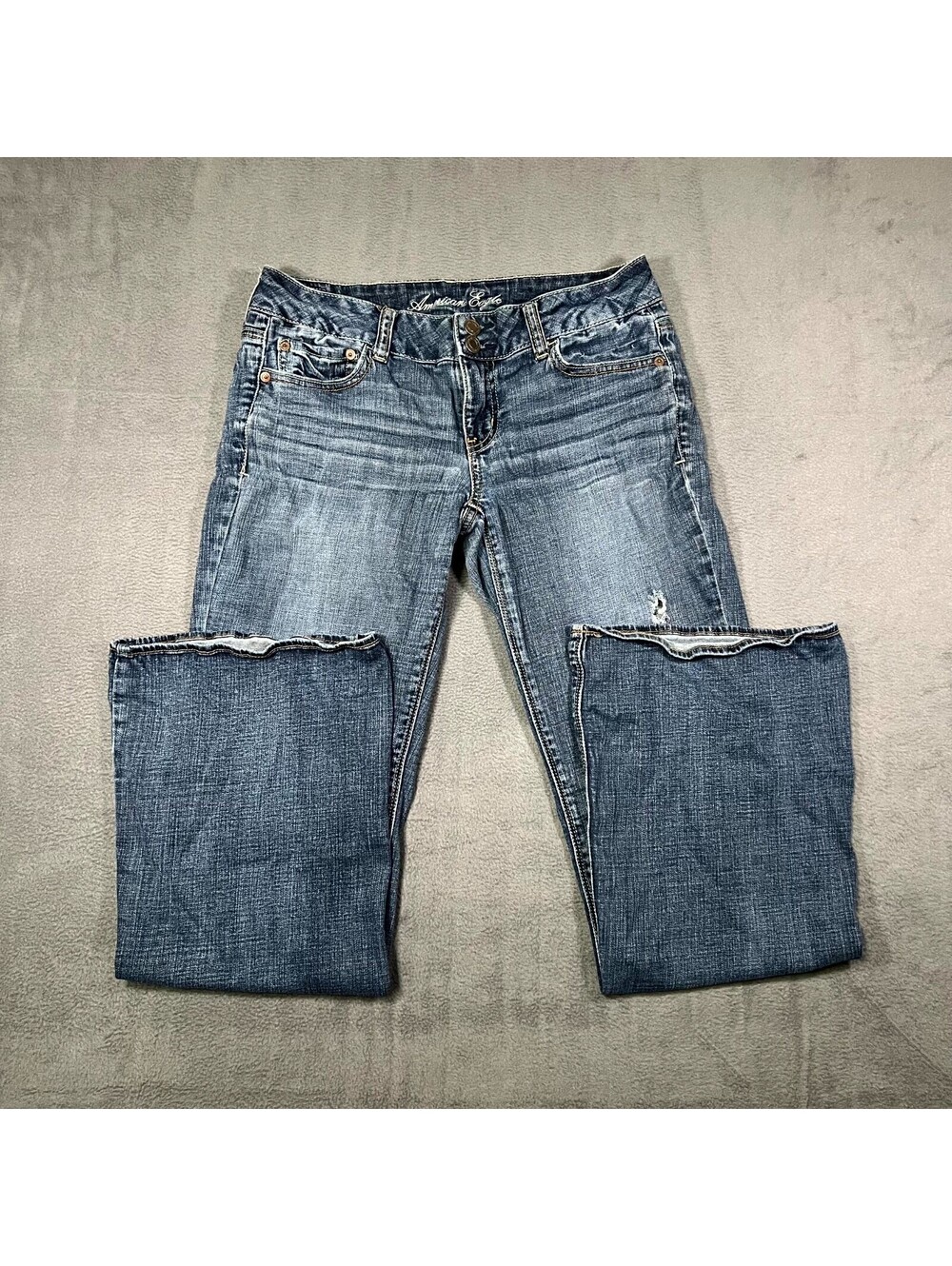 American Eagle Outfitters Artist Jeans Blue Womens 8 Reg Flare Distressed Boho